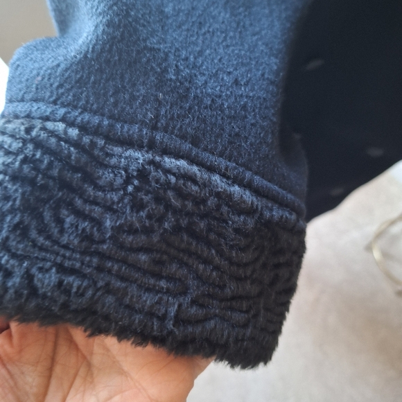 Vintage Black Persian Lamb Fur and Wool  Double Breastrd Coat M/L - Picture 6 of 9